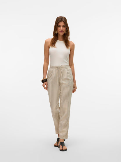 Pantaloni lino gessati