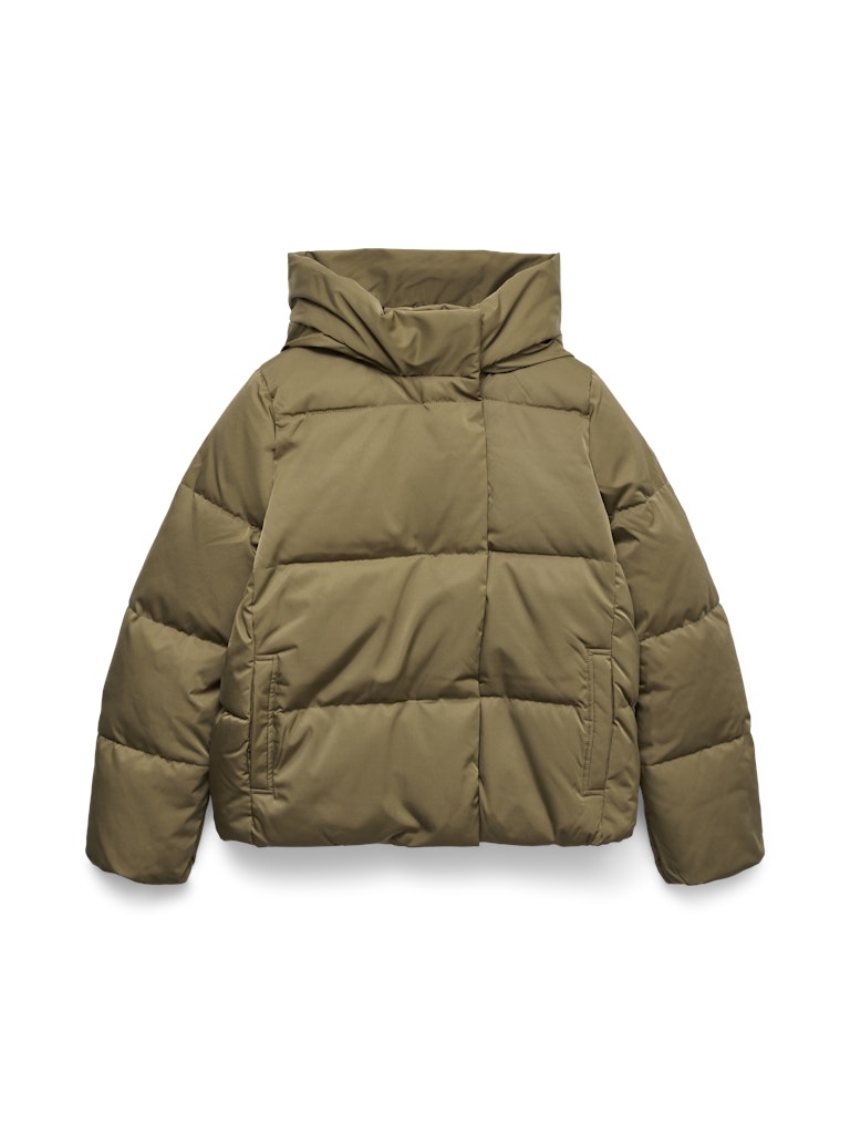 Piumino corto cappuccio