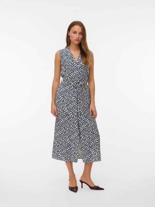 Abito smanicato fantasia