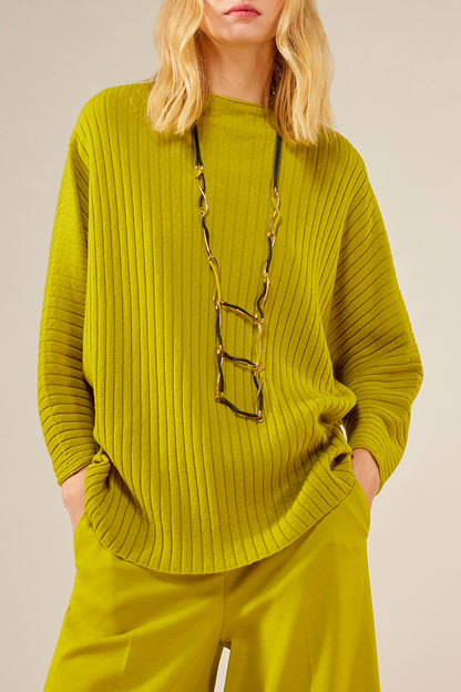 Maglia over coste piatte