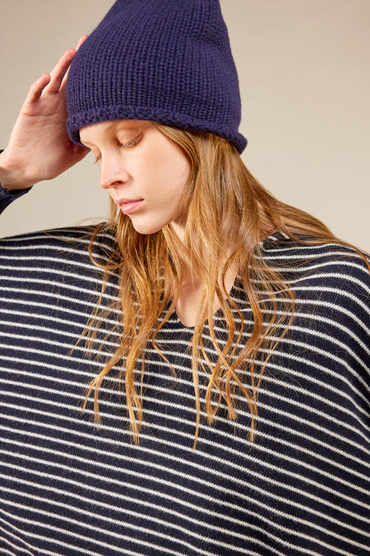 Maglia scollo V righe