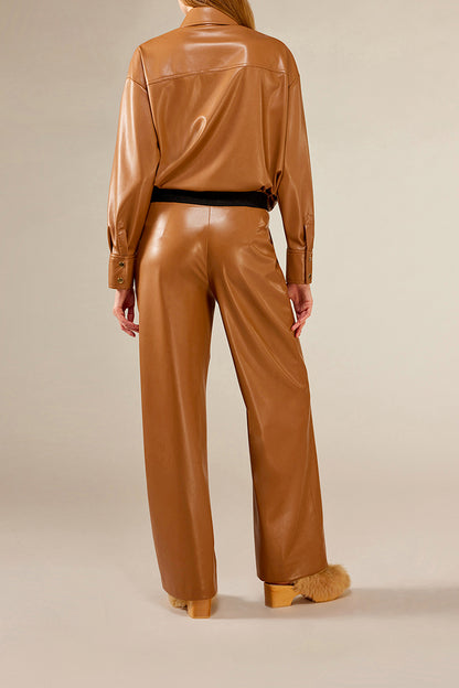 Pantaloni cintura contrasto