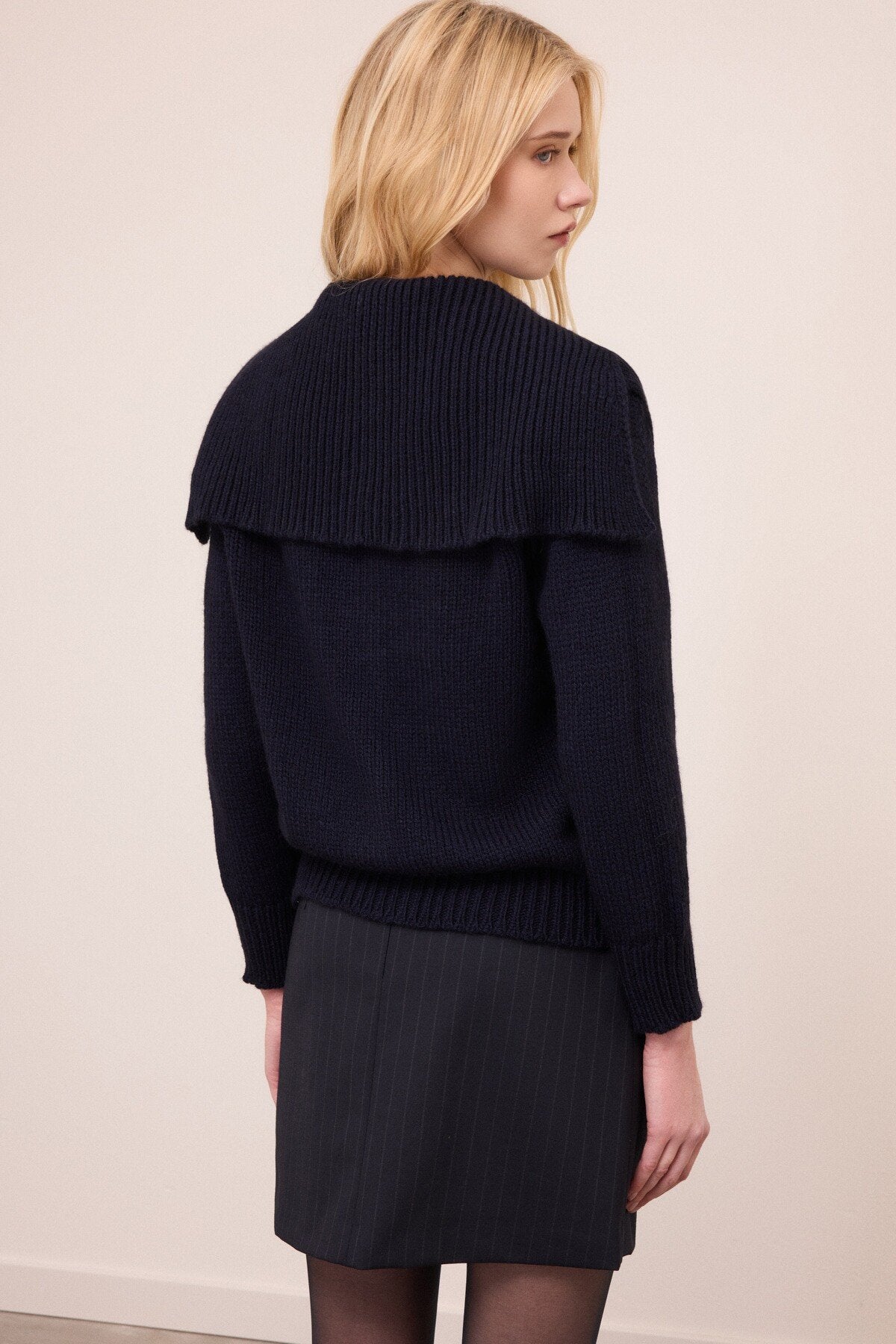 Cardigan collo ampio