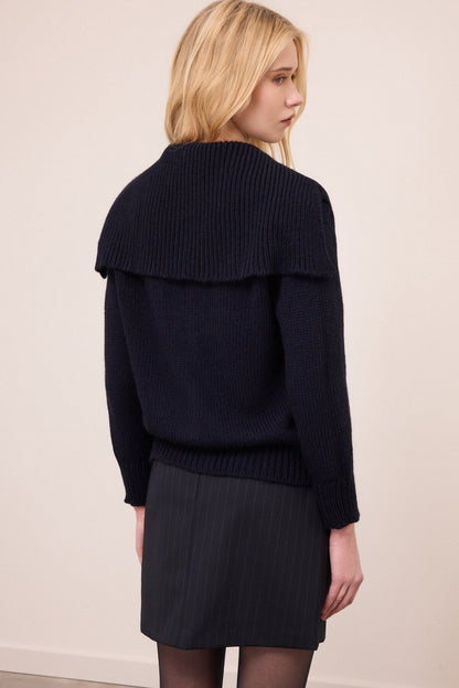 Cardigan collo ampio