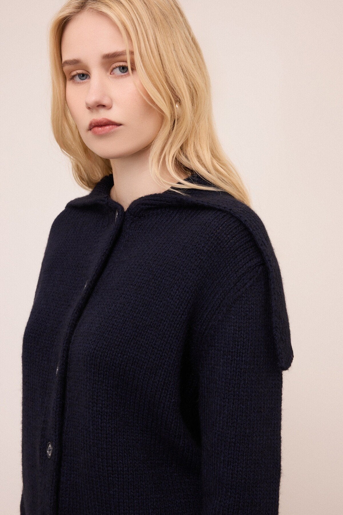 Cardigan collo ampio