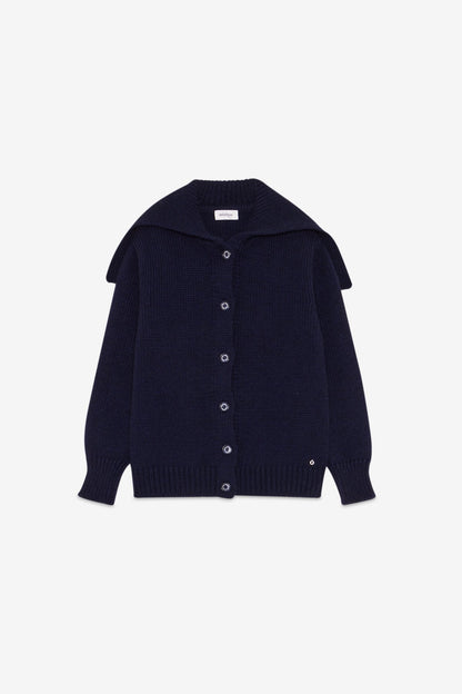 Cardigan collo ampio