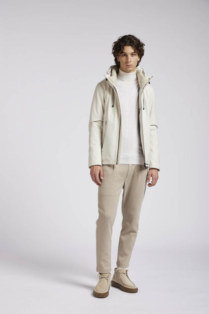 Giubbotto cappuccio zip nastrate