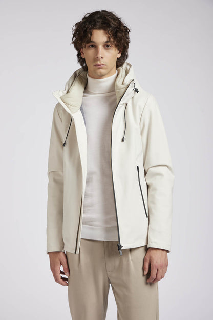 Giubbotto cappuccio zip nastrate