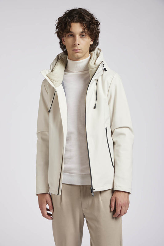 Giubbotto cappuccio zip nastrate