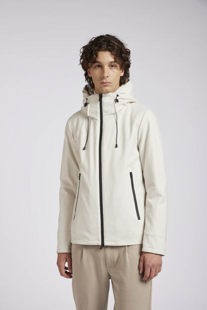 Giubbotto cappuccio zip nastrate