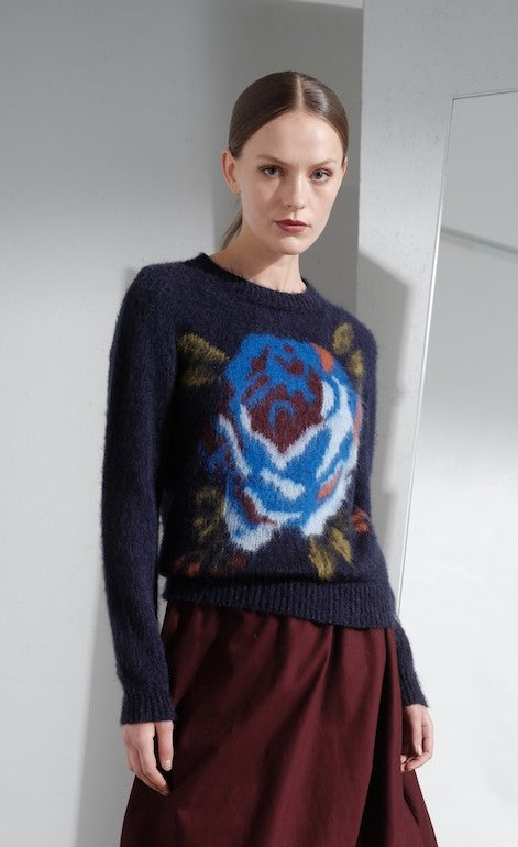 Maglia intarsio rosa