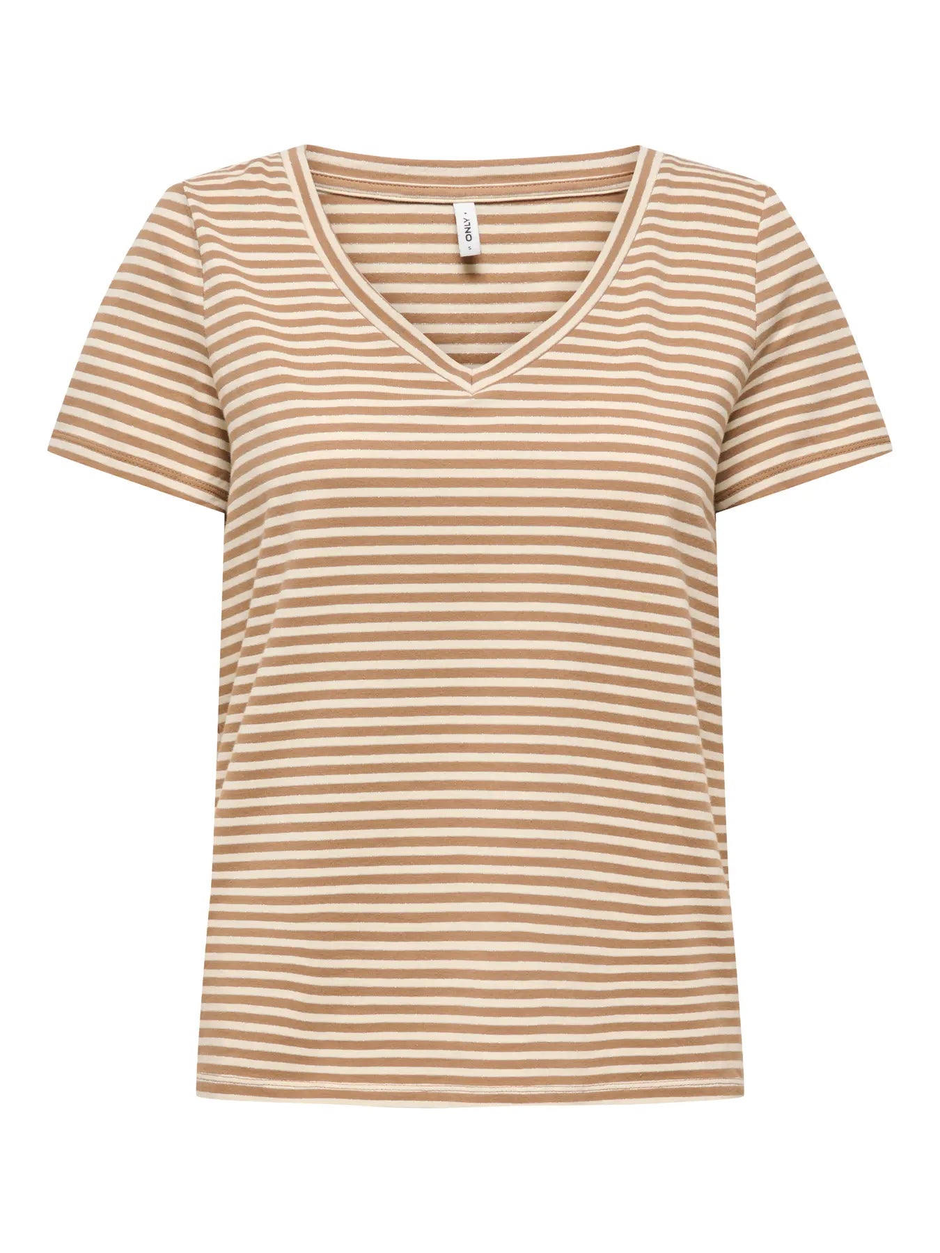 T-shirt scollo V righe