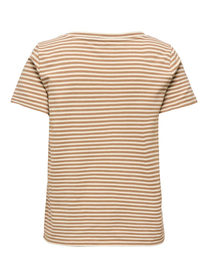 T-shirt scollo V righe