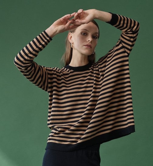 Maglia barchetta rigata