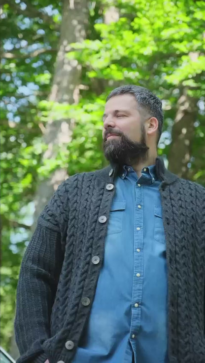 Cardigan bottoni trecce