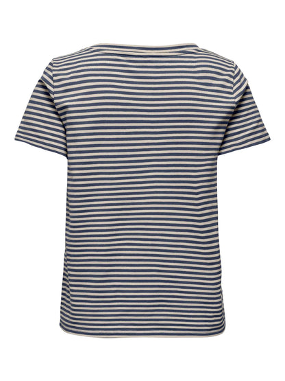 T-shirt scollo V righe