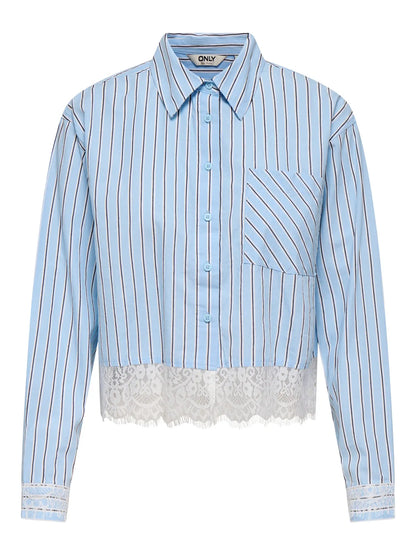 Camicia righe fondo pizzo