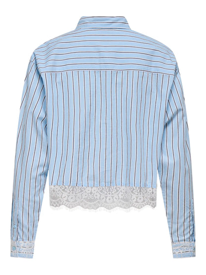 Camicia righe fondo pizzo