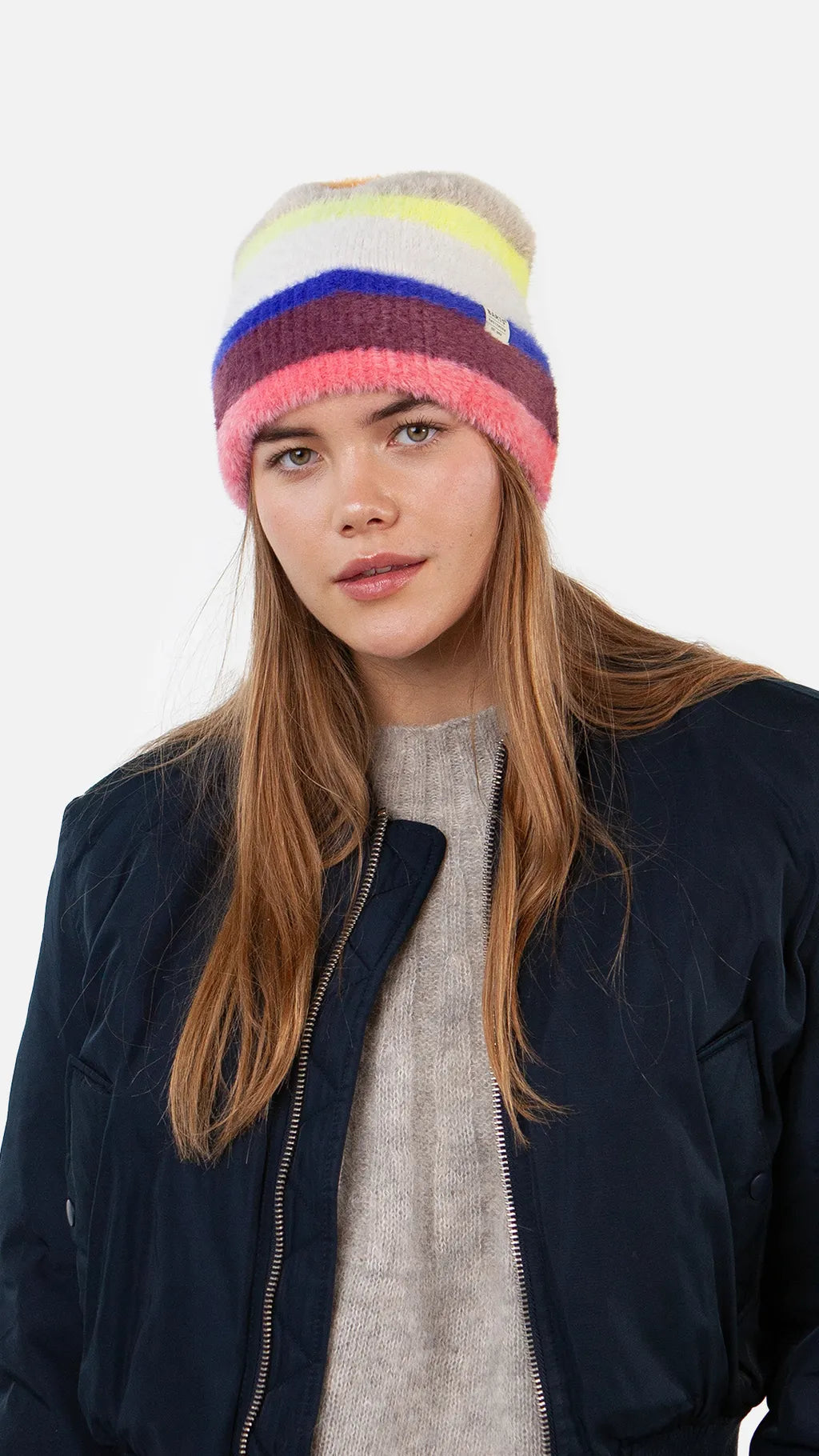 Cuffia righe ciniglia