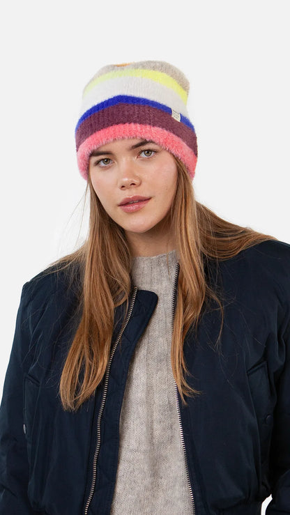 Cuffia righe ciniglia