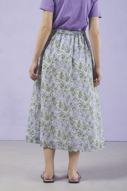 Gonna fiori elastico