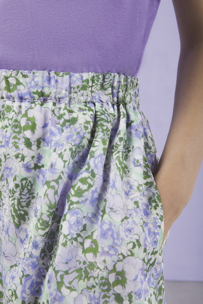 Gonna fiori elastico