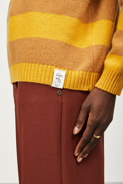 MAGLIA RIGHE BICOLORE PURO CASHMERE