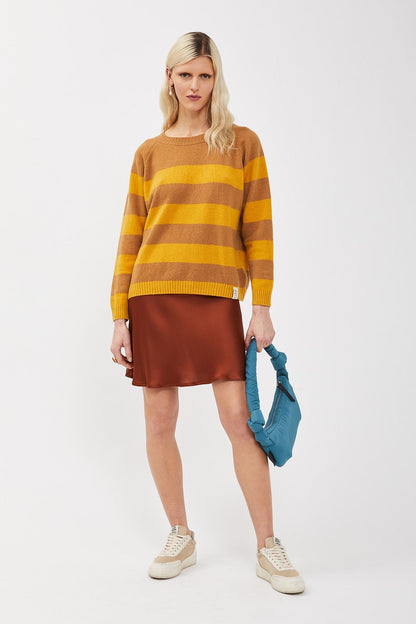 MAGLIA RIGHE BICOLORE PURO CASHMERE