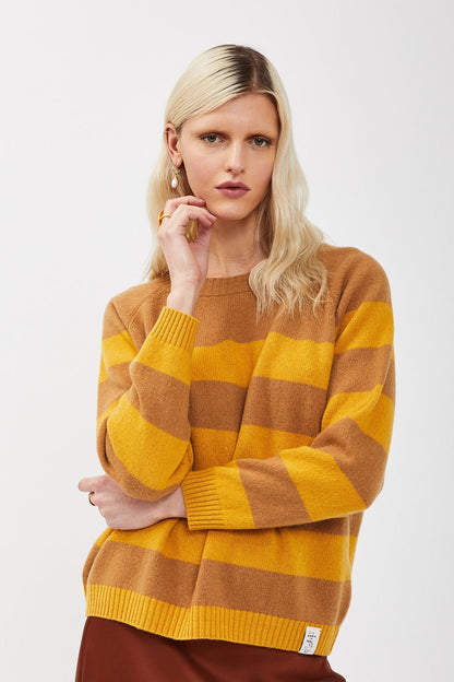 MAGLIA RIGHE BICOLORE PURO CASHMERE