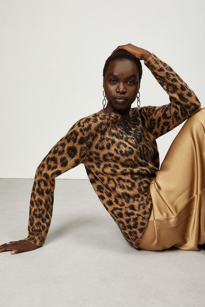 MAGLIA ANIMALIER GIROCOLLO