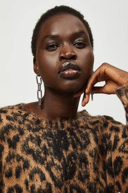 MAGLIA ANIMALIER GIROCOLLO