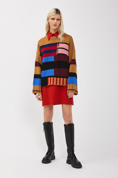 MAGLIA GIROCOLLO RIGHE DIVERSE