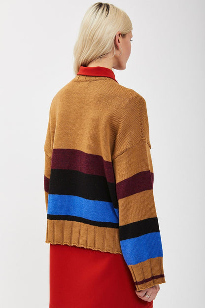 MAGLIA GIROCOLLO RIGHE DIVERSE