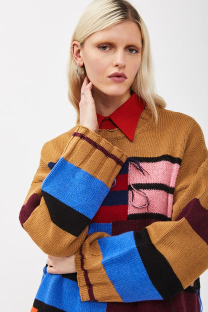 MAGLIA GIROCOLLO RIGHE DIVERSE