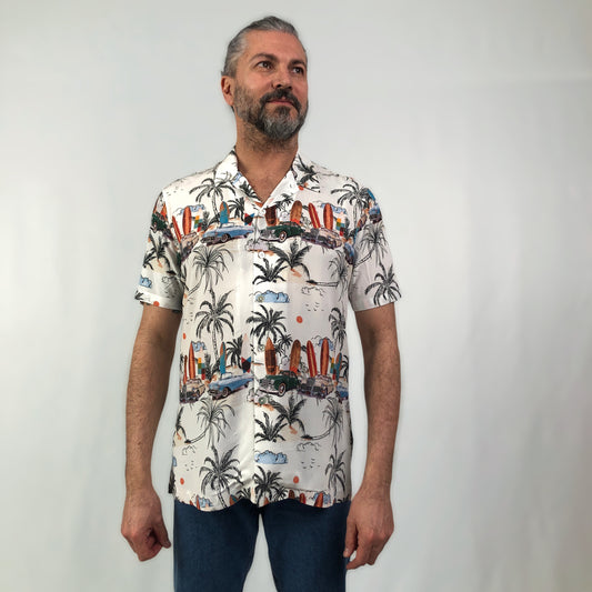 CAMICIA MEZZE MANICHE SURF/PALME