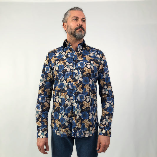 CAMICIA MANICHE LUNGHE FIORI GRANDI